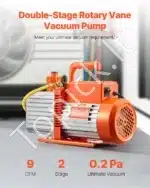 9 CFM (255 l/min) Dviejų Pakopų Vakuuminis Siurblys – 750 W, 0,2 Pa galutinis vakuumas, R22, R134a, R410a suderinamumas - Image 8
