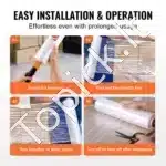 Aukštos kokybės 3 vnt. tempiamoji plėvelė 381 mm x 305 m, 60 mikronų storio - Image 5