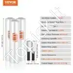 Aukštos kokybės 3 vnt. tempiamoji plėvelė 381 mm x 305 m, 60 mikronų storio - Image 3