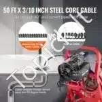 Automatinė vamzdžių valymo mašina 220V | 15 m x 9,5 mm spiralinė viela | Kompaktiškas kanalizacijos valiklis su automatine vielos įvorka - Image 7