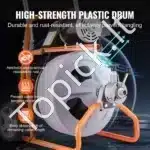 Automatinė vamzdžių valymo mašina su ratais | 22,86 m x 12,7 mm plieninė spiralinė viela | Profesionalus kanalizacijos valiklis 220V - Image 6