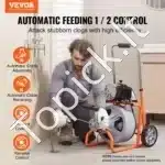 Automatinė vamzdžių valymo mašina su spirale | 23 m x 9,5 mm plieninis kabelis | Kanalizacijos valiklis su automatinės įvorkos sistema - Image 8