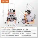 Automatinė vamzdžių valymo mašina su spirale | 23 m x 9,5 mm plieninis kabelis | Kanalizacijos valiklis su automatinės įvorkos sistema - Image 3