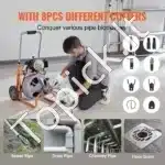 Automatinė vamzdžių valymo mašina su spirale | 23 m x 9,5 mm plieninis kabelis | Kanalizacijos valiklis su automatinės įvorkos sistema - Image 5