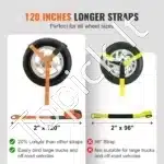 Automobilio tvirtinimo diržai su grandininiais kabliais | 3,8 cm x 300 cm | Su reketu | Skirti autovežiams ir tralams - Image 6