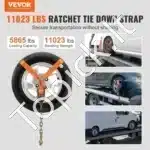 Automobilio tvirtinimo diržai su grandininiais kabliais | 3,8 cm x 300 cm | Su reketu | Skirti autovežiams ir tralams - Image 8