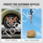 Automobilio tvirtinimo diržai su grandininiais kabliais | 3,8 cm x 300 cm | Su reketu | Skirti autovežiams ir tralams - Image 4