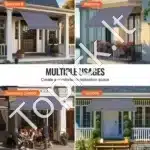 Balkoninė markizė su rankenė, 250×120 cm, pilka - Image 7