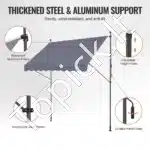 Balkoninė markizė su rankenė, 250×120 cm, pilka - Image 3