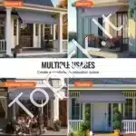 Balkoninė markizė su rankenė, 350×120 cm, pilka - Image 5