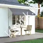 Balkoninė markizė su rankenė, 350×120 cm, pilka - Image 6