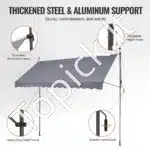 Balkoninė markizė su rankenė, 350×120 cm, pilka - Image 2