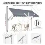 Balkoninė markizė su rankenė, 350×120 cm, pilka - Image 3