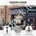 Balkoninė markizė su rankenė, 350×120 cm, pilka - Image 4