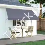 Balkoninė markizė su rankenė, 450×120 cm, pilka - Image 6