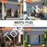 Balkoninė markizė su rankenė, 450×120 cm, pilka - Image 5