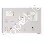 Balta Kamštinė Lenta su Lininiu Paviršiumi – 90 x 60 cm, Su MDF Rėmu, Biurui, Namams ir Mokyklai - Image 6