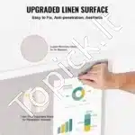 Balta Kamštinė Lenta su Lininiu Paviršiumi – 90 x 60 cm, Su MDF Rėmu, Biurui, Namams ir Mokyklai - Image 2