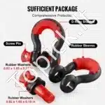 D formos šacklių rinkinys (2 vnt.) | 19 mm x 22 mm varžtinis kaištis | 28 500 kg atsparumas - Image 5