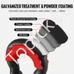 D formos šacklių rinkinys (2 vnt.) | 19 mm x 22 mm varžtinis kaištis | 28 500 kg atsparumas - Image 6