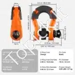 D formos šacklių rinkinys (2 vnt.) | 19 mm x 22 mm varžtinis kaištis | 30 000 kg atsparumas - Image 3