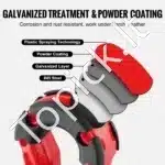 D formos šacklių rinkinys (2 vnt.) | 19 mm x 22 mm varžtinis kaištis | 30 000 kg atsparumas - Image 6