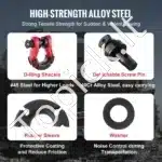 D formos šacklių rinkinys (2 vnt.) | 19 mm x 22 mm varžtinis kaištis | 30 000 kg atsparumas - Image 7