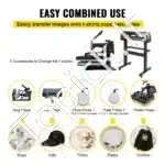 Daugiafunkcinis 5-in-1 Karščio Presas ir 87 cm Vinilo Pjovimo Plotteris su Stovu | Galingas Šilumos Presas Ir Pjaustyklė - Image 7