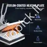 Daugiafunkcinis Karščio Presas 38x38 cm | Profesionalus Termo Presas Marškinėlių, Pagalvių, Keramikos Spaudai, baltas - Image 4