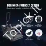 Daugiafunkcinis Karščio Presas 38x38 cm | Profesionalus Termo Presas Marškinėlių, Pagalvių, Keramikos Spaudai - Image 5