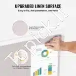 Didelė Balta Kamštinė Lenta su Lininiu Paviršiumi – 120 x 90 cm, Sieninė, Biurui ir Namams - Image 2