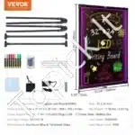 Didelė LED Šviečianti Rašymo Lenta Pranešimams – 598 x 798 mm, Ištrinama, Ryškūs Efektai - Image 6