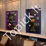 Didelė LED Šviečianti Rašymo Lenta Pranešimams – 598 x 798 mm, Ištrinama, Ryškūs Efektai - Image 7