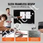 Didelė Magnetinė Stiklinė Lenta – 90 x 60 cm, Juoda, Be Rėmo, Ideali Biurui ir Klasėms - Image 3