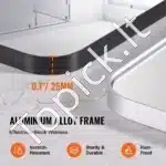 Didelis stačiakampis vonios veidrodis makiažui – 182,8×91,5×2,5 cm - Image 6