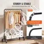 Drabužių stovas su ratukais ir dviguba pakaba - Image 7