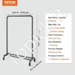 Drabužių stovas su ratukais ir dviguba pakaba - Image 3