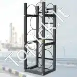 Dujų balionų stovas – 2×13,6 kg + 3 mažesni balionai, plieninis rėmas - Image 2