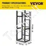 Dujų balionų stovas – 2×13,6 kg + 3 mažesni balionai, plieninis rėmas - Image 3