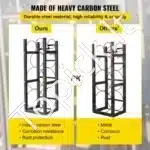 Dujų balionų stovas – 2×13,6 kg + 3 mažesni balionai, plieninis rėmas - Image 7