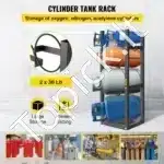 Dujų balionų stovas – 2×13,6 kg + 3 mažesni balionai, plieninis rėmas - Image 8