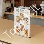 Dvipusiai Akriliniai Reklaminiai Stoveliai (6 vnt.) – 200x45x235 mm, Meniu / Informacijos Laikikliai - Image 7