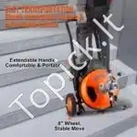 Elektrinė Vamzdžių Valymo Mašina – 15 m x 9.5 mm Plieninio Kabelio Spiralė, 1500 aps./min. Variklis, su 4 Antgaliais - Image 4