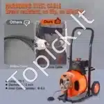 Elektrinė Vamzdžių Valymo Mašina – 23 m x 12.7 mm Plieninio Kabelio Spiralė, 1500 aps./min. Variklis, su 4 Antgaliais - Image 2