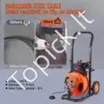 Elektrinė kanalizacijos valymo mašina 220V | 30 m x 9,5 mm spiralinė viela | 1500 aps./min | Vamzdžių valymo įranga su plieniniu kabeliu - Image 7