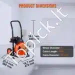 Elektrinė kanalizacijos valymo mašina 220V | 30 m x 9,5 mm spiralinė viela | 1500 aps./min | Vamzdžių valymo įranga su plieniniu kabeliu - Image 3