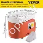 Elektrinė keramikos ratlankio staklė 350 W – 25 cm sukimo diskas, pedalas + rankinis valdymas - Image 3