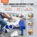 Elektrinė keramikos rato staklė 25 cm | 350 W | LCD ekranas + pedalas - Image 2