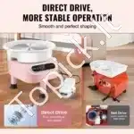 Elektrinė keramikos rato staklė 25 cm | 350 W | LCD ekranas + pedalas - Image 3