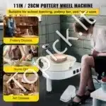 Elektrinė keramikos rato staklė – 28 cm skersmens diskas, 450 W galia, su LCD ekranu ir pėdos pedalu - Image 8